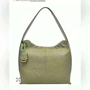 Radley London Lewis Lane Leather Shoulder Bag Gray Green w/ Dust Bag Work Tote